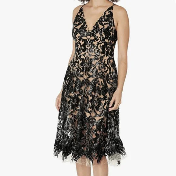 Dress The Population Womens Midi Dress Black
